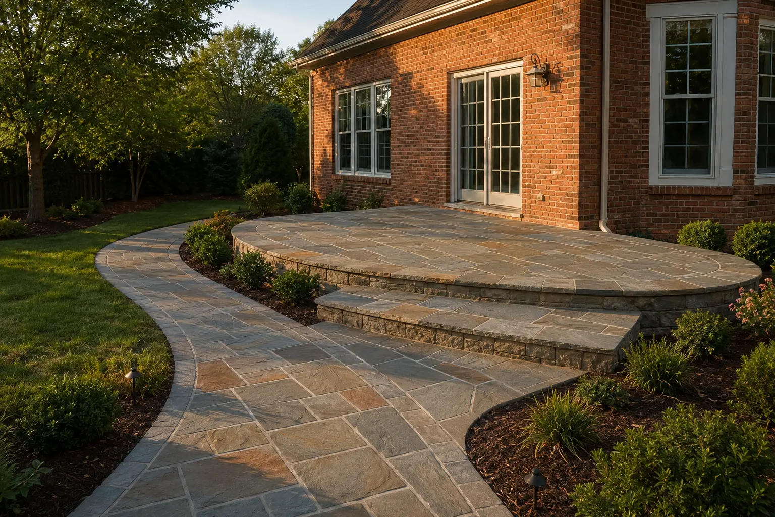 Stone patio and walkway masonry