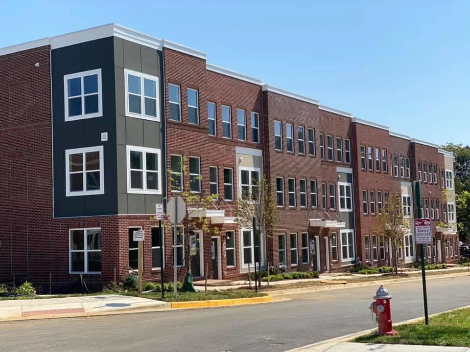 Completed multifamily brick building